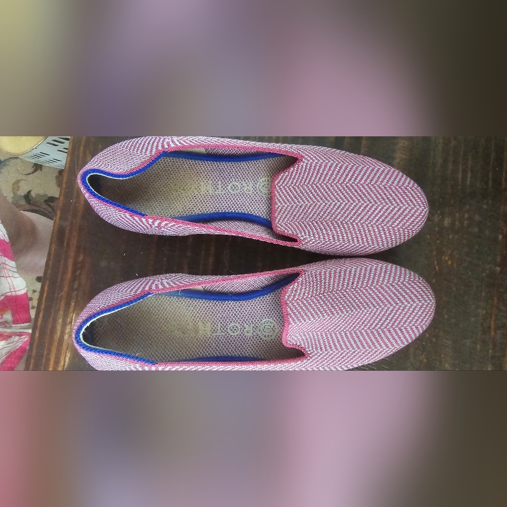 Rare Rothys Amethyst Metallic Herringbone Loafer